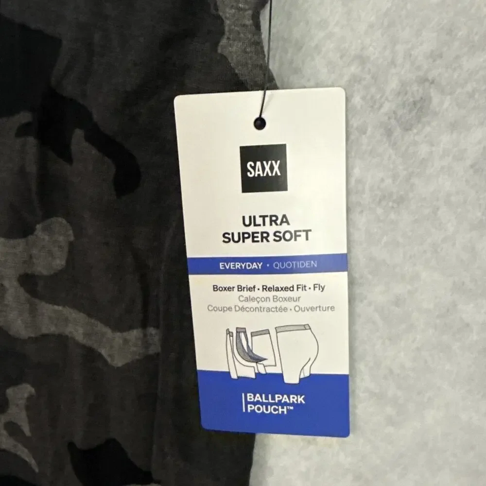 Saxx Boxer Briefs Mens 3XL Relaxed Fit Ultra Super Soft Ballpark Pouch Lot 3 NWT